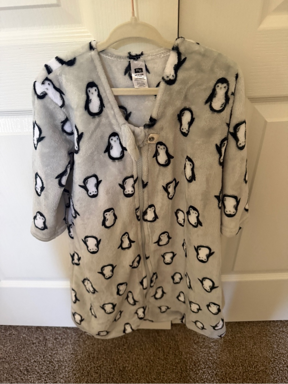 Cozy Penguin Print Kids Fleece sleep sack 6-12 month